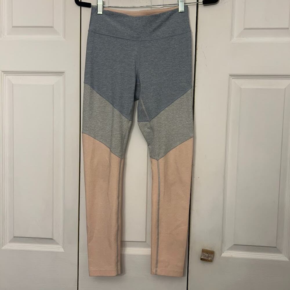 OUTDOOR VOICES Women’s S Springs 7/8 Colorblock Leggings Blue Gray Pink